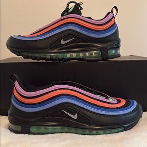 Women's Nike Air Max 97 Black with Multicolor Stripes